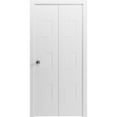 thumbnail image 1 of Sliding Closet Bi-fold Doors 84 x 80 inches | Mela 0755 Painted White | Sturdy Tracks Moldings Trims Hardware Set | Wood Solid Bedroom Wardrobe Doors, 1 of 4