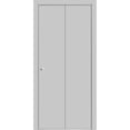 thumbnail image 1 of Sliding Closet Bi-fold Doors 84 x 84 inches | Planum 0010 Matte Grey | Sturdy Tracks Moldings Trims Hardware Set | Wood Solid Bedroom Wardrobe Doors, 1 of 6