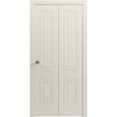 thumbnail image 1 of Sliding Closet Bi-fold Doors 84 x 96 inches | Mela 7001 Painted Creamy | Sturdy Tracks Moldings Trims Hardware Set | Wood Solid Bedroom Wardrobe Doors, 1 of 5