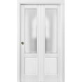 thumbnail image 1 of Sliding Closet Bi-fold Doors | Lucia 22 White Silk with Frosted Glass, 1 of 5