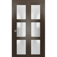 thumbnail image 1 of Sliding Closet Bi-fold Doors | Lucia 2552 Chocolate Ash with Frosted Glass, 1 of 5