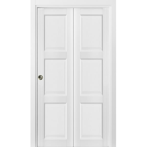 Sliding Closet Bi-fold Doors | Lucia 2661 White Silk