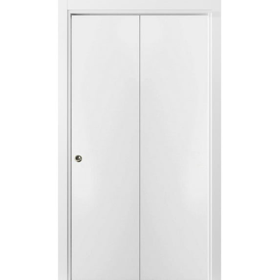 Sliding Closet Bi-fold Doors | Planum 0010 White Silk