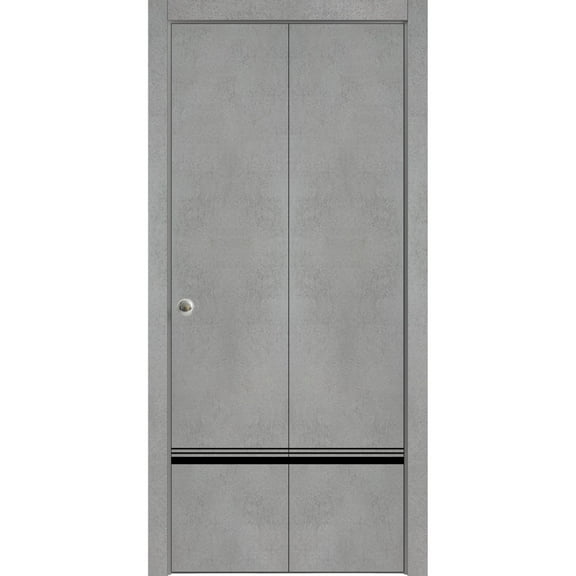 Sliding Closet Bi-fold Doors | Planum 0012 Concrete