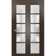 thumbnail image 1 of Sliding Closet Bi-fold Doors | Quadro 4002 Chocolate Ash with Frosted Glass, 1 of 5