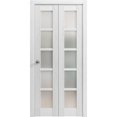 thumbnail image 1 of Sliding Closet Bi-fold Doors | Quadro 4002 Nordic White with Frosted Glass, 1 of 5