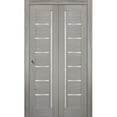 thumbnail image 1 of Sliding Closet Bi-fold Doors | Quadro 4088 Grey Ash with Frosted Glass, 1 of 5