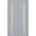 thumbnail image 1 of Sliding Closet Bi-fold Doors | Veregio 7288 Matte Grey with Frosted Glass, 1 of 5