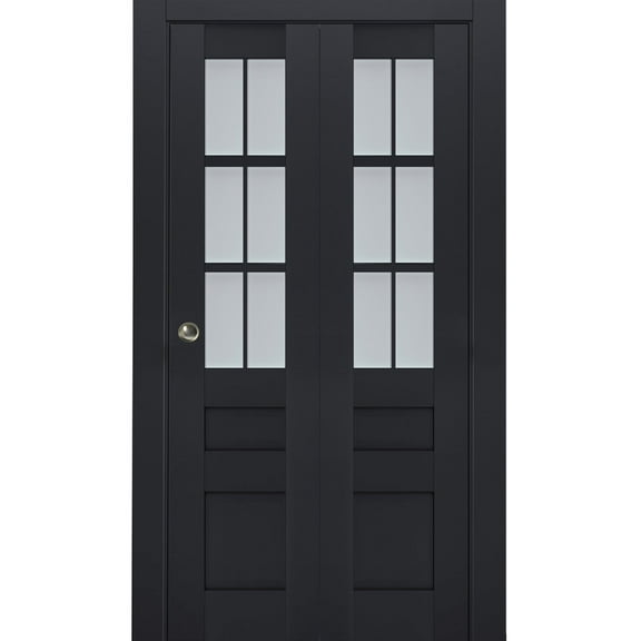 Sliding Closet Bi-fold Doors | Veregio 7339 Antracite with Frosted Glass