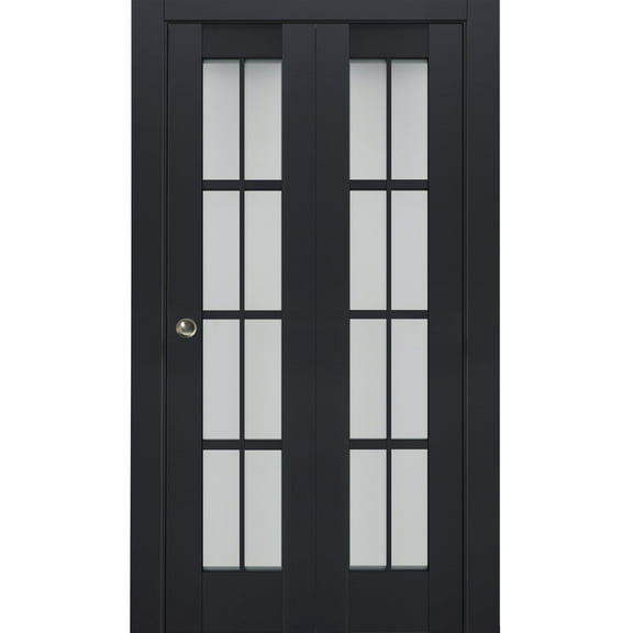 Sliding Closet Bi-fold Doors | Veregio 7412 Antracite with Frosted Glass