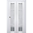 thumbnail image 1 of Sliding Closet Bi-fold Doors | Veregio 7412 White Silk with Frosted Glass, 1 of 5
