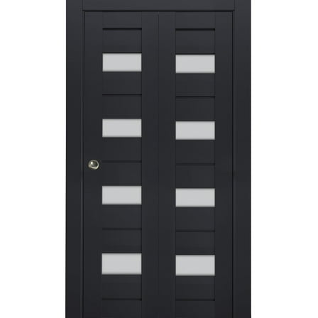 Sliding Closet Bi-fold Doors | Veregio 7455 Antracite with Frosted Glass