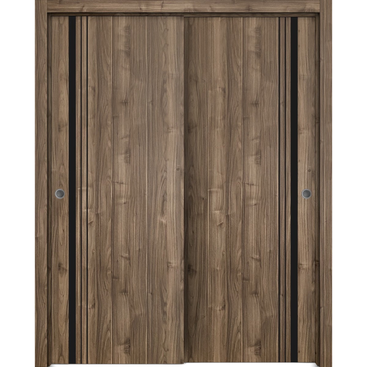 Sliding Closet Bypass Doors 36 x 80 inches | Planum 0011 Walnut with ...