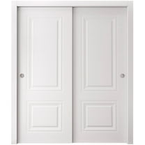 Sliding Closet Bypass Doors 36 x 80 inches | SELECT 2779 White | Rails Hardware Set | Wood Solid Bedroom Wardrobe Doors