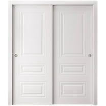 Sliding Closet Bypass Doors 36 x 80 inches | SELECT 3329 White | Rails Hardware Set | Wood Solid Bedroom Wardrobe Doors