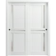 thumbnail image 1 of Sliding Closet Bypass Doors 36 x 80 inches | Veregio 7288 White Silk with Frosted Glass | Sturdy Rails Moldings Trims Hardware Set | Wood Solid Bedroom Wardrobe Doors, 1 of 5