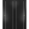 thumbnail image 1 of Sliding Closet Bypass Doors 36 x 84 inches | Planum 0410 Matte Black with Frosted Glass | Sturdy Rails Moldings Trims Hardware Set | Wood Solid Bedroom Wardrobe Doors, 1 of 6