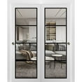 thumbnail image 1 of Sliding Closet Bypass Doors 48 x 80 inches | Lucia 2466 White Silk Clear Glass | Sturdy Rails Moldings Trims Hardware Set | Wood Solid Bedroom Wardrobe Doors, 1 of 6