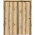 thumbnail image 1 of Sliding Closet Bypass Doors 48 x 80 inches | Planum 0010 Oak | Sturdy Rails Moldings Trims Hardware Set | Wood Solid Bedroom Wardrobe Doors, 1 of 6