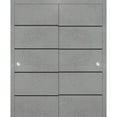 thumbnail image 1 of Sliding Closet Bypass Doors 48 x 84 inches | Planum 0015 Concrete with Frosted Glass | Sturdy Rails Moldings Trims Hardware Set | Wood Solid Bedroom Wardrobe Doors, 1 of 6