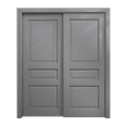thumbnail image 1 of Sliding Closet Bypass Doors 56 x 80 inches | Ego 5012 Painted Grey Oak | Rails Hardware Set | Wood Solid Bedroom Wardrobe Doors, 1 of 5