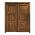 thumbnail image 1 of Sliding Closet Bypass Doors 60 x 80 inches | Ego 5010 Cognac Oak | Rails Hardware Set | Wood Solid Bedroom Wardrobe Doors, 1 of 5