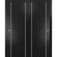 thumbnail image 1 of Sliding Closet Bypass Doors 60 x 84 inches | Planum 0410 Matte Black with Frosted Glass | Sturdy Rails Moldings Trims Hardware Set | Wood Solid Bedroom Wardrobe Doors, 1 of 6