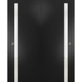 thumbnail image 1 of Sliding Closet Bypass Doors 60 x 96 inches | Planum 0040 Matte Black with White Glass | Sturdy Rails Moldings Trims Hardware Set | Wood Solid Bedroom Wardrobe Doors, 1 of 6