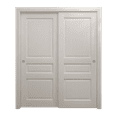 thumbnail image 1 of Sliding Closet Bypass Doors 72 x 80 inches | Ego 5012 Painted White Oak | Rails Hardware Set | Wood Solid Bedroom Wardrobe Doors, 1 of 5