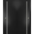 thumbnail image 1 of Sliding Closet Bypass Doors 72 x 80 inches | Planum 0310 Matte Black with Frosted Glass | Sturdy Rails Moldings Trims Hardware Set | Wood Solid Bedroom Wardrobe Doors, 1 of 6