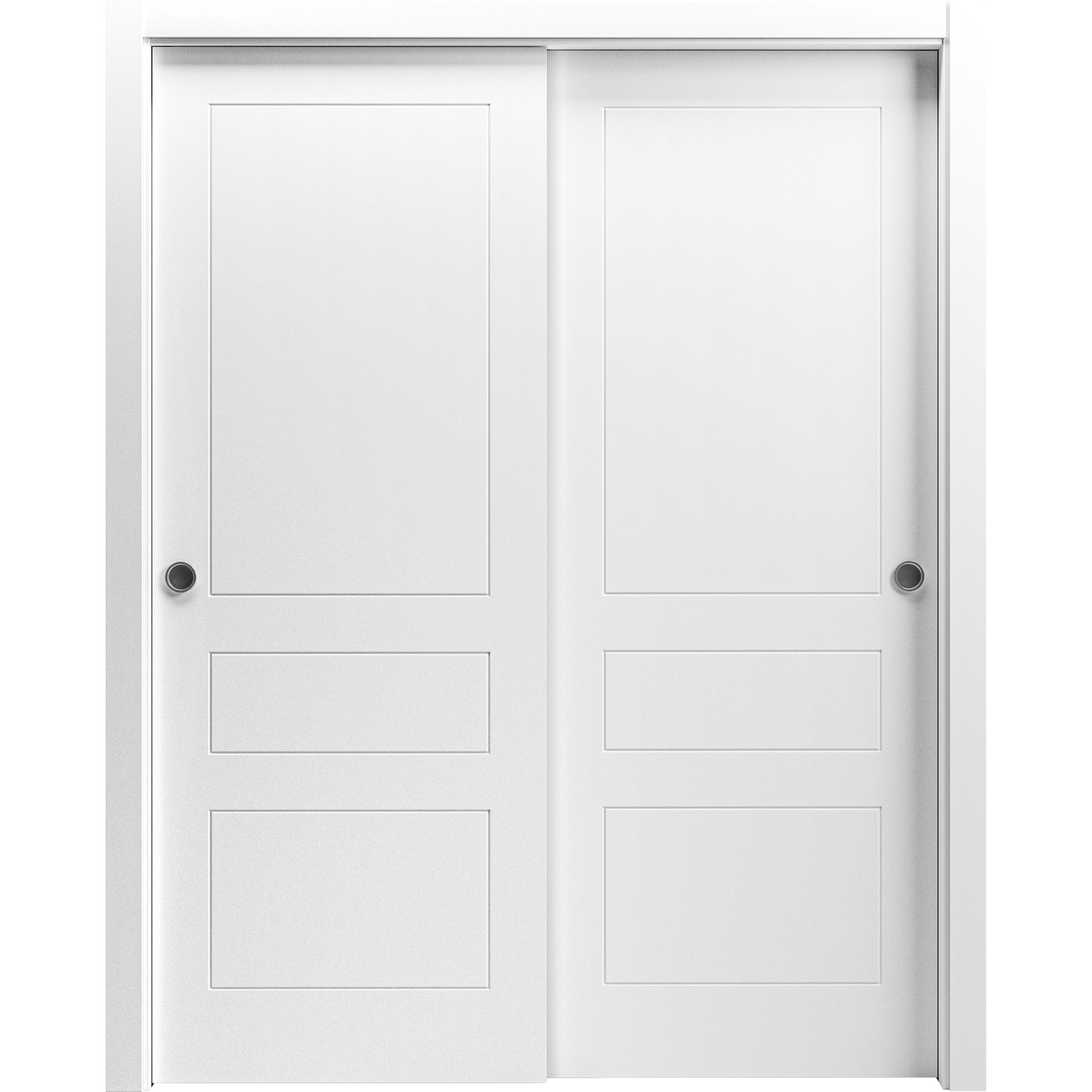 Sliding Closet Bypass Doors 72 x 96 inches / Mela 0733 Painted White ...