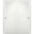 thumbnail image 1 of Sliding Closet Bypass Doors 72 x 96 inches / Mela 7001 Matte White / Rails Hardware Set / Wood Solid Bedroom Wardrobe Doors, 1 of 4