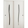 thumbnail image 1 of Sliding Closet Bypass Doors 84 x 80 in - LUNO 2003 Ash - Rails Hardware Set - Wood Solid Bedroom Wardrobe Doors, 1 of 5