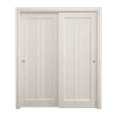 thumbnail image 1 of Sliding Closet Bypass Doors 84 x 80 inches | Ego 5006 Painted White Oak | Rails Hardware Set | Wood Solid Bedroom Wardrobe Doors, 1 of 5