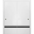 thumbnail image 1 of Sliding Closet Bypass Doors 84 x 96 inches | Planum 0012 White Silk with Frosted Glass | Sturdy Rails Moldings Trims Hardware Set | Wood Solid Bedroom Wardrobe Doors, 1 of 6