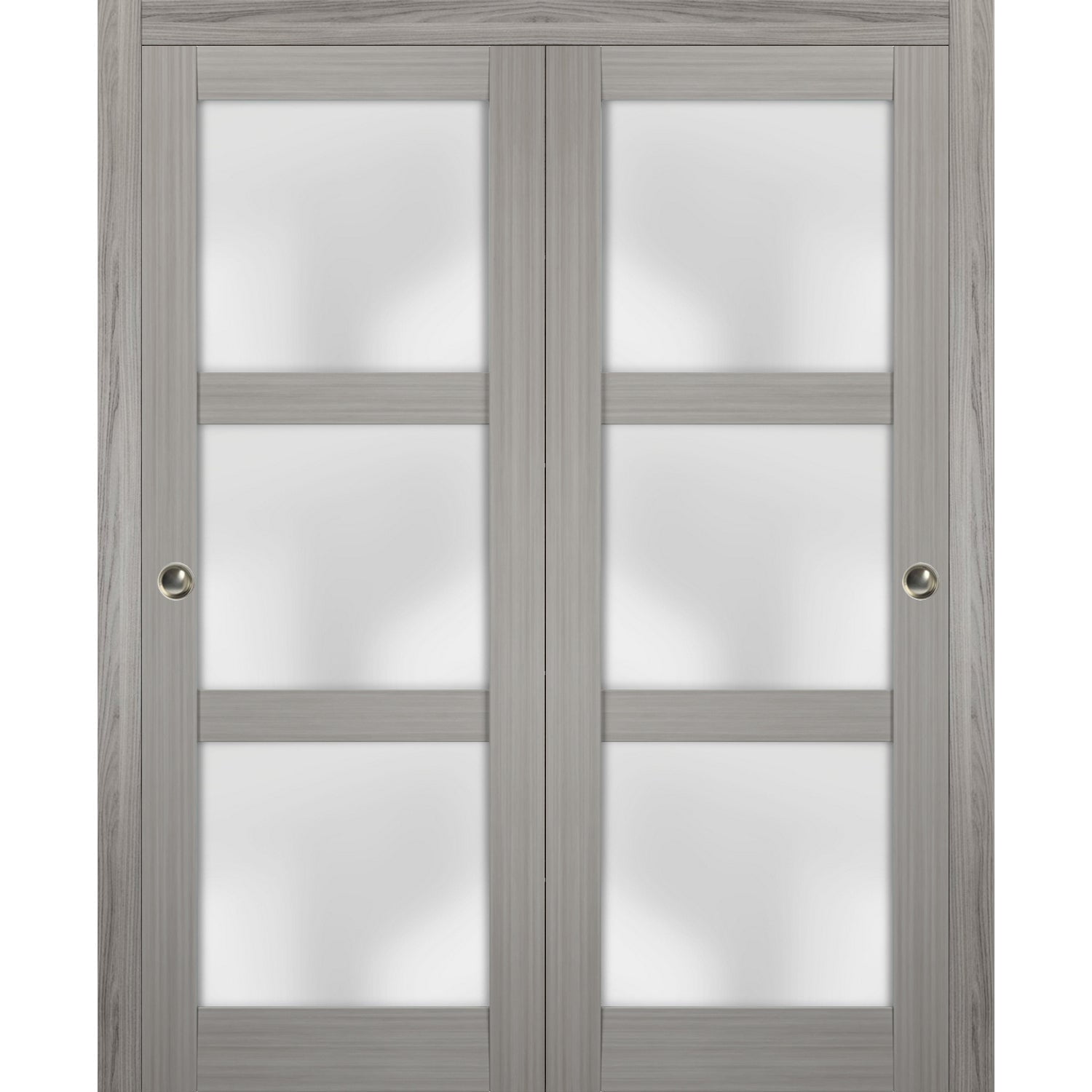 Sliding Closet Bypass Doors with Frosted Glass Lucia 2552 Ginger Ash ...