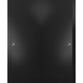 thumbnail image 1 of Sliding Closet Bypass Doors with Hardware | Planum 0010 Black Matte | Sturdy Rails Moldings Trims Hardware Set | Modern Wood Solid Bedroom Wardrobe Doors -36" x 80" (2* 18x80), 1 of 6