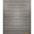 thumbnail image 1 of Sliding Closet Bypass Doors | Planum 0010 Ginger Ash | Sturdy Top Mount Rails Moldings Trims Hardware Set | Wood Solid Bedroom Wardrobe Doors -36" x 80" (2* 18x80), 1 of 6