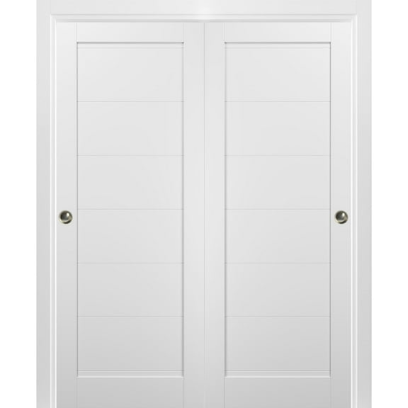 Sliding Closet Bypass Doors | Quadro 4115 White Silk | Sample of Color