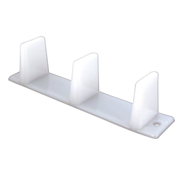Sliding Closet Door Bottom Guide, 43/16 in., Plastic, White (2pack