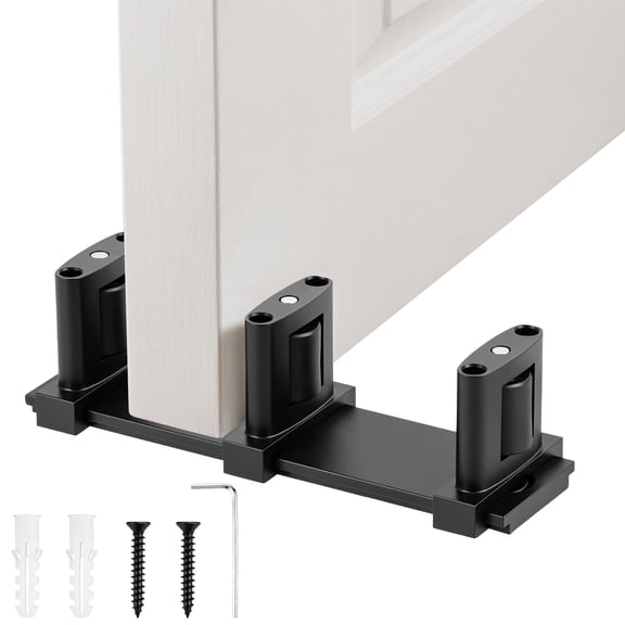Sliding Closet Door Floor Guide Adjustable Width 3 Roller Design Easy Install White ABS or Black Aluminium Alloy