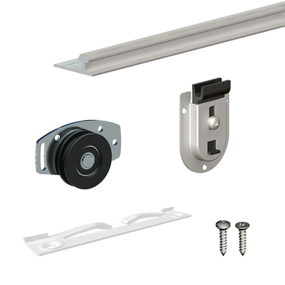 Sliding Closet Door Hardware kit - 70-inch Tracks for 2 Bypass Doors up to 155lbs - SLID'UP 130