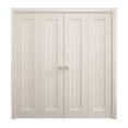 thumbnail image 1 of Sliding Closet Double Bi-fold Doors 72 x 80 inches | Ego 5006 Painted White Oak | Sturdy Tracks Moldings Trims Hardware Set | Wood Solid Bedroom Wardrobe Doors, 1 of 4