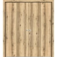 thumbnail image 1 of Sliding Closet Double Bi-fold Doors 72 x 96 inches | Planum 0010 Oak | Sturdy Tracks Moldings Trims Hardware Set | Wood Solid Bedroom Wardrobe Doors, 1 of 5