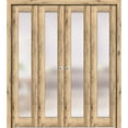 thumbnail image 1 of Sliding Closet Double Bi-fold Doors 72 x 96 inches | Planum 2102 Oak | Sturdy Tracks Moldings Trims Hardware Set | Wood Solid Bedroom Wardrobe Doors, 1 of 5