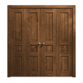 thumbnail image 1 of Sliding Closet Double Bi-fold Doors 96 x 84 inches | Ego 5012 Cognac Oak | Sturdy Tracks Moldings Trims Hardware Set | Wood Solid Bedroom Wardrobe Doors, 1 of 4