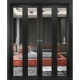 thumbnail image 1 of Sliding Closet Double Bi-fold Doors | Lucia 1299 Matte Black with Mirror, 1 of 5