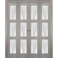 thumbnail image 1 of Sliding Closet Double Bi-fold Doors | Lucia 2552 Grey Ash with Frosted Glass, 1 of 5