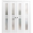 thumbnail image 1 of Sliding Closet Double Bi-fold Doors | Mela 7222 White Silk with Frosted Glass, 1 of 5
