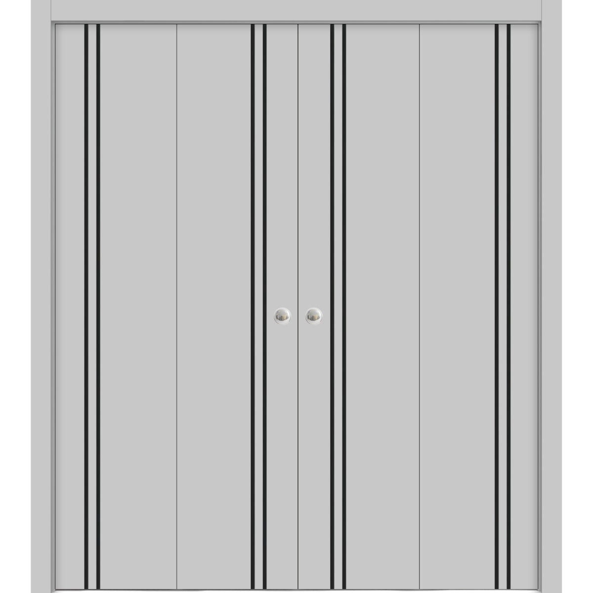 Sliding Closet Double Bifold Doors Planum 0016 Grey Matte with